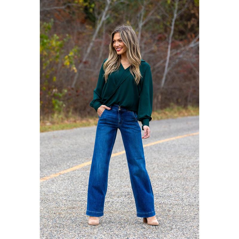 The Bella from Judy Blue: High-Rise Wide Leg Denim